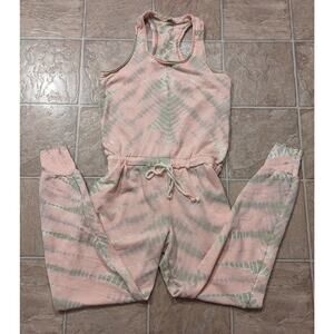 New Young Fabulous & Broke sz S Eberhart Jumpsuit tie dye pink terry cloth yfb1